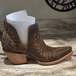 Ariat Embroidered Brown Ankle Booties NIB